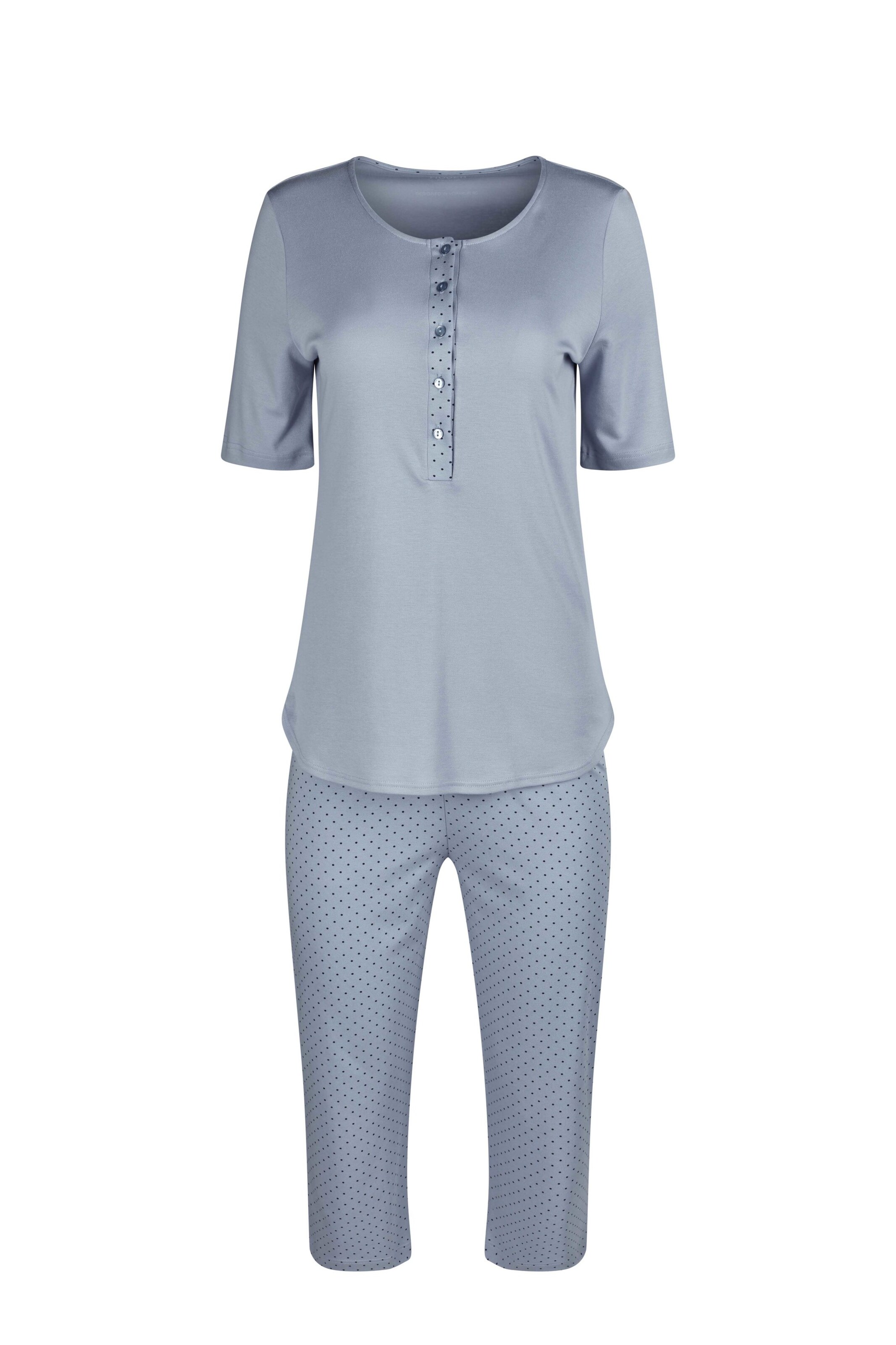 HUBER - Pyjama 'Summer Breeze' in rauchblau