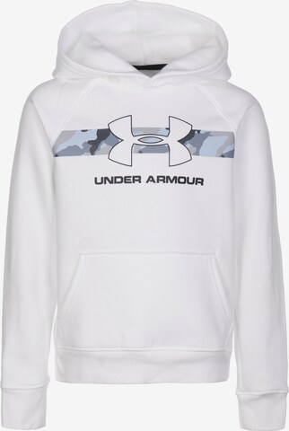 UNDER ARMOUR Athletic Sweatshirt 'Rival' in White: front