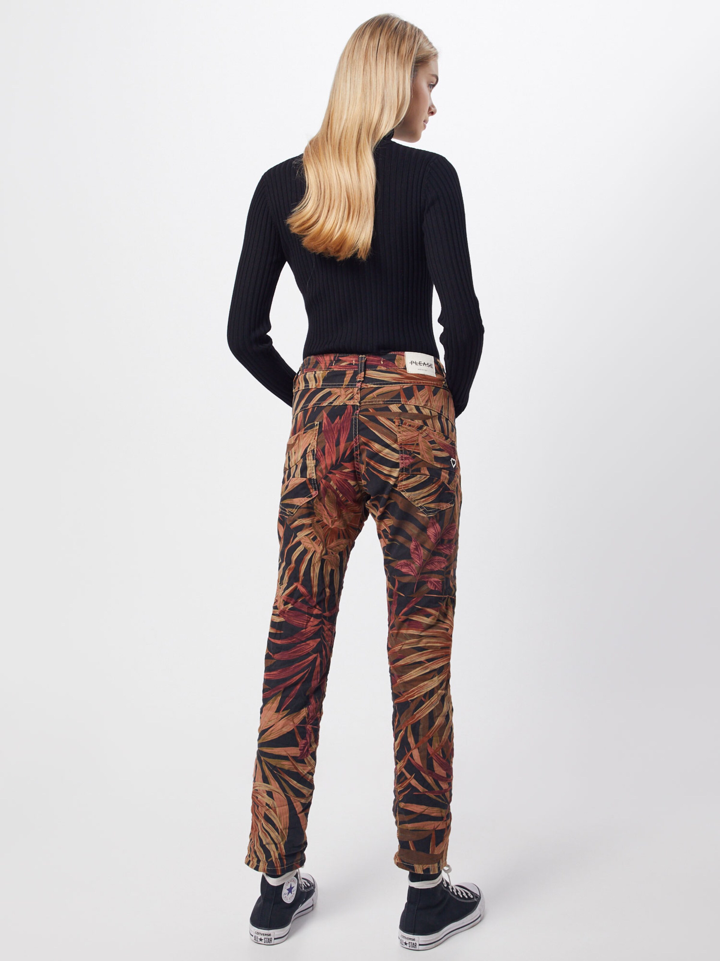 PLEASE Broek in de kleur Bruin / Kaki / Sinaasappel: Achteraanzicht