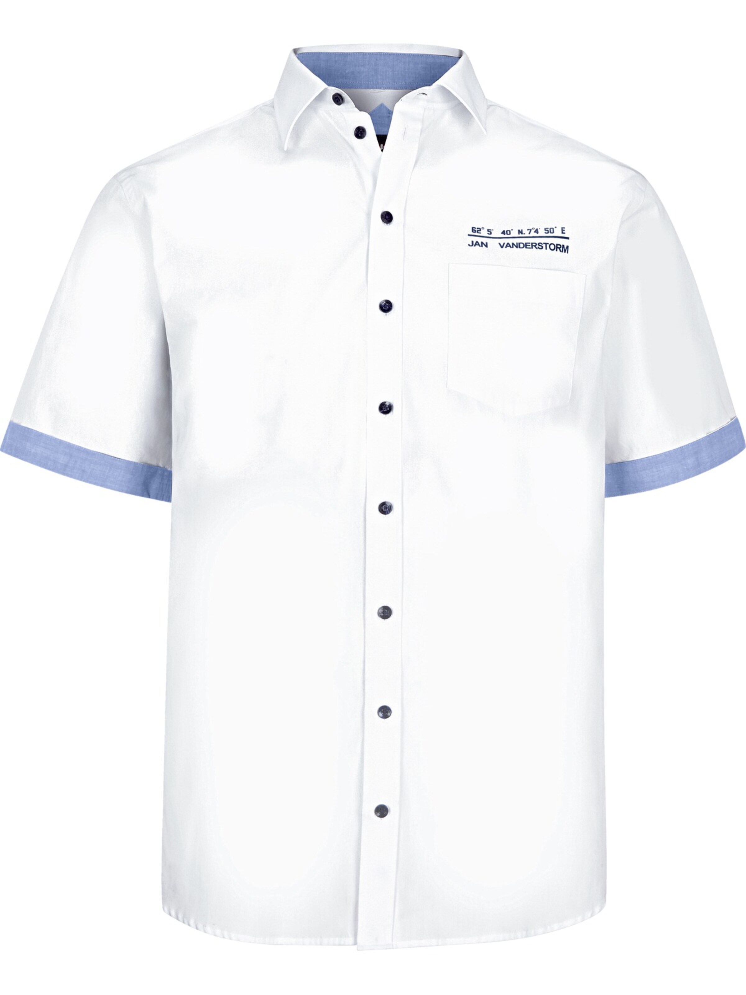 Jan Vanderstorm Comfort fit Button Up Shirt 'Evin' in Blue: front