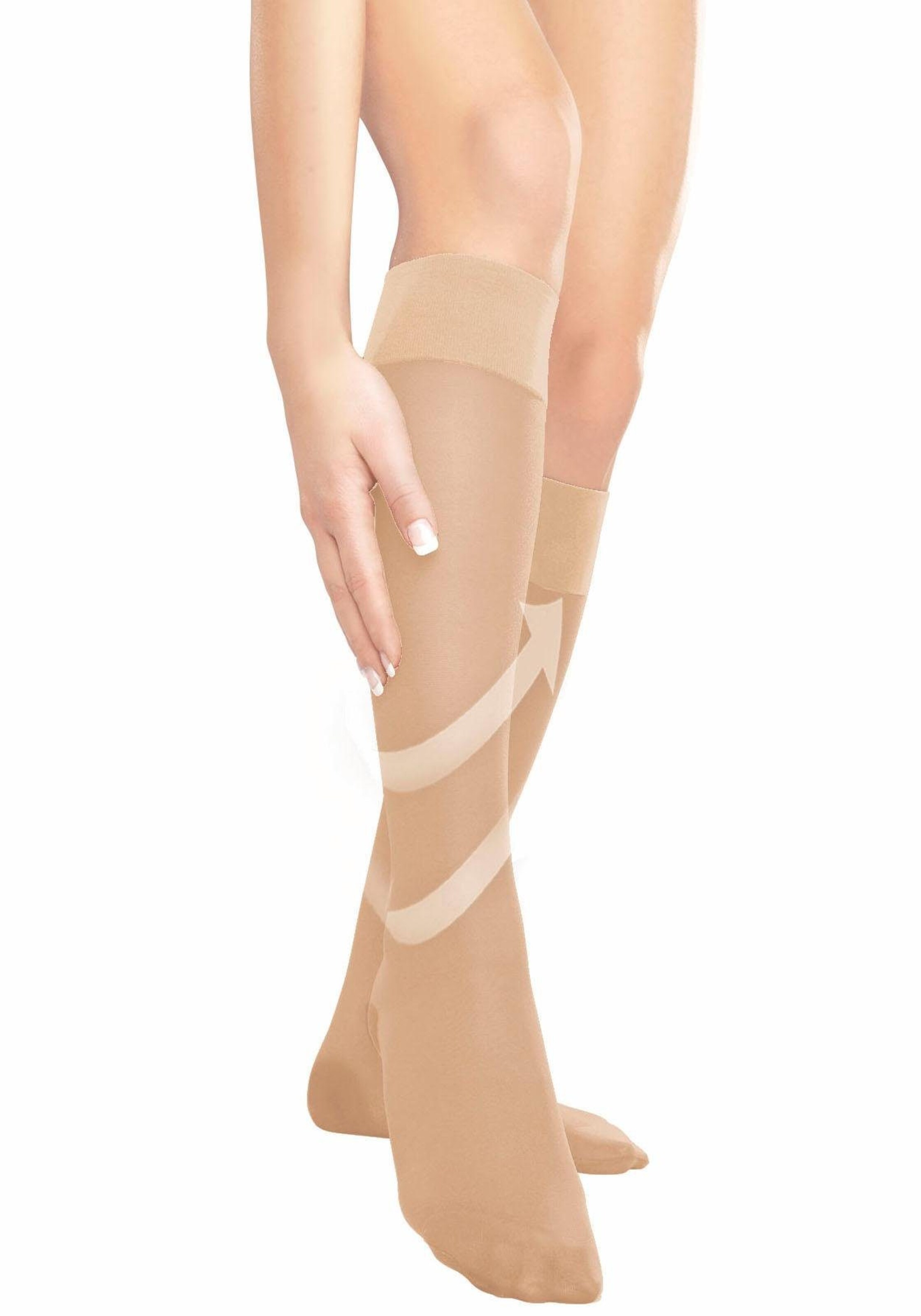 DISEE - Stützkniestrümpfe (2 Paar) in puder