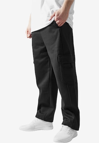 Urban Classics Loose fit Cargo trousers in Black: front