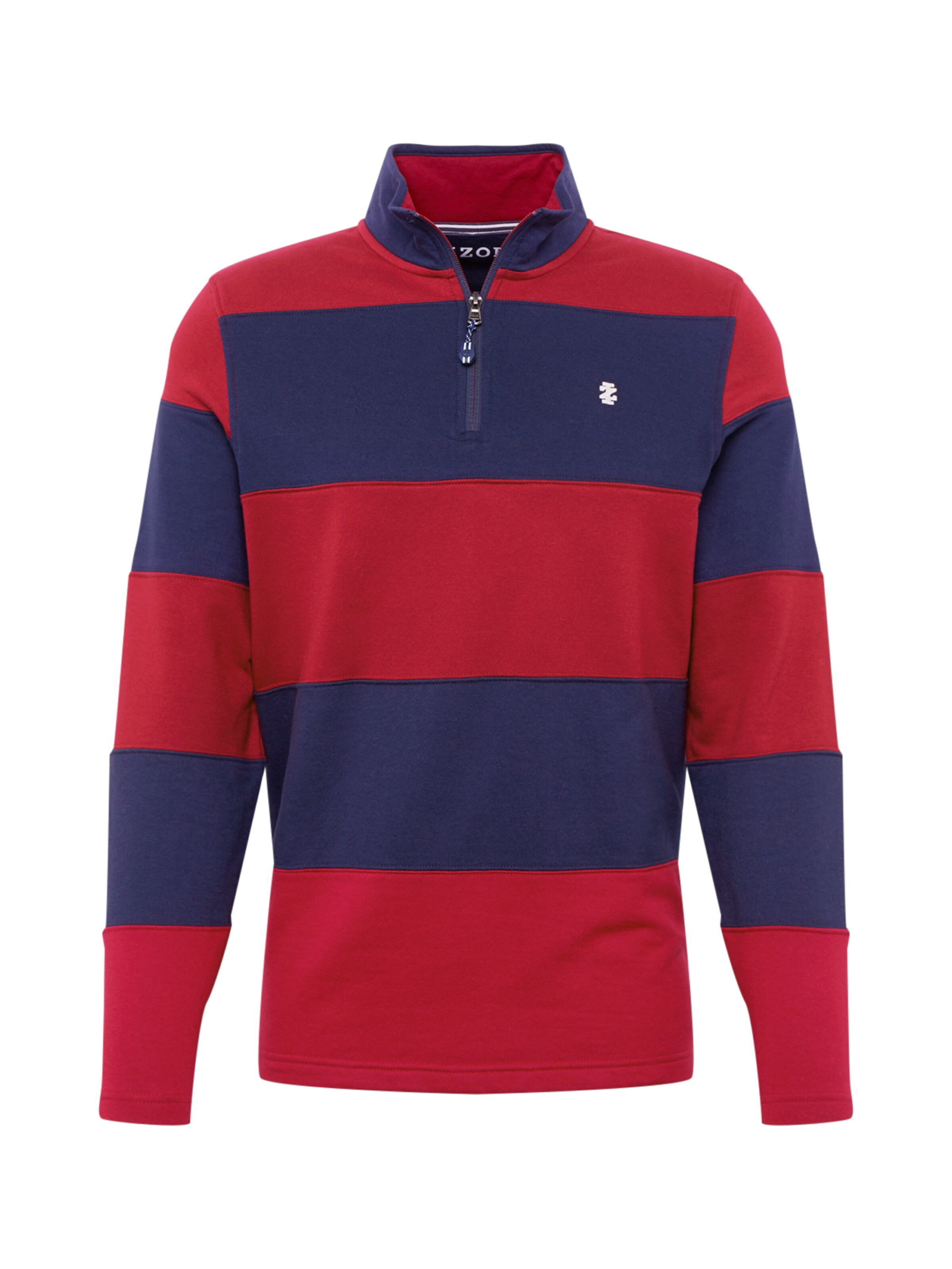 IZOD - Trui 'COLORBLOCK STRIPE 1/4 ZIP FLEECE' in de kleur Donkerblauw