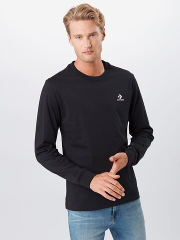 Regular fit Tricou de la CONVERSE pe negru: față