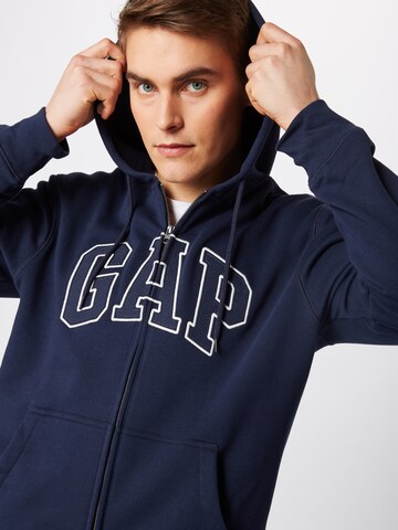 GAP Sweat jacket 'CHL FZ ARCH' in Blue