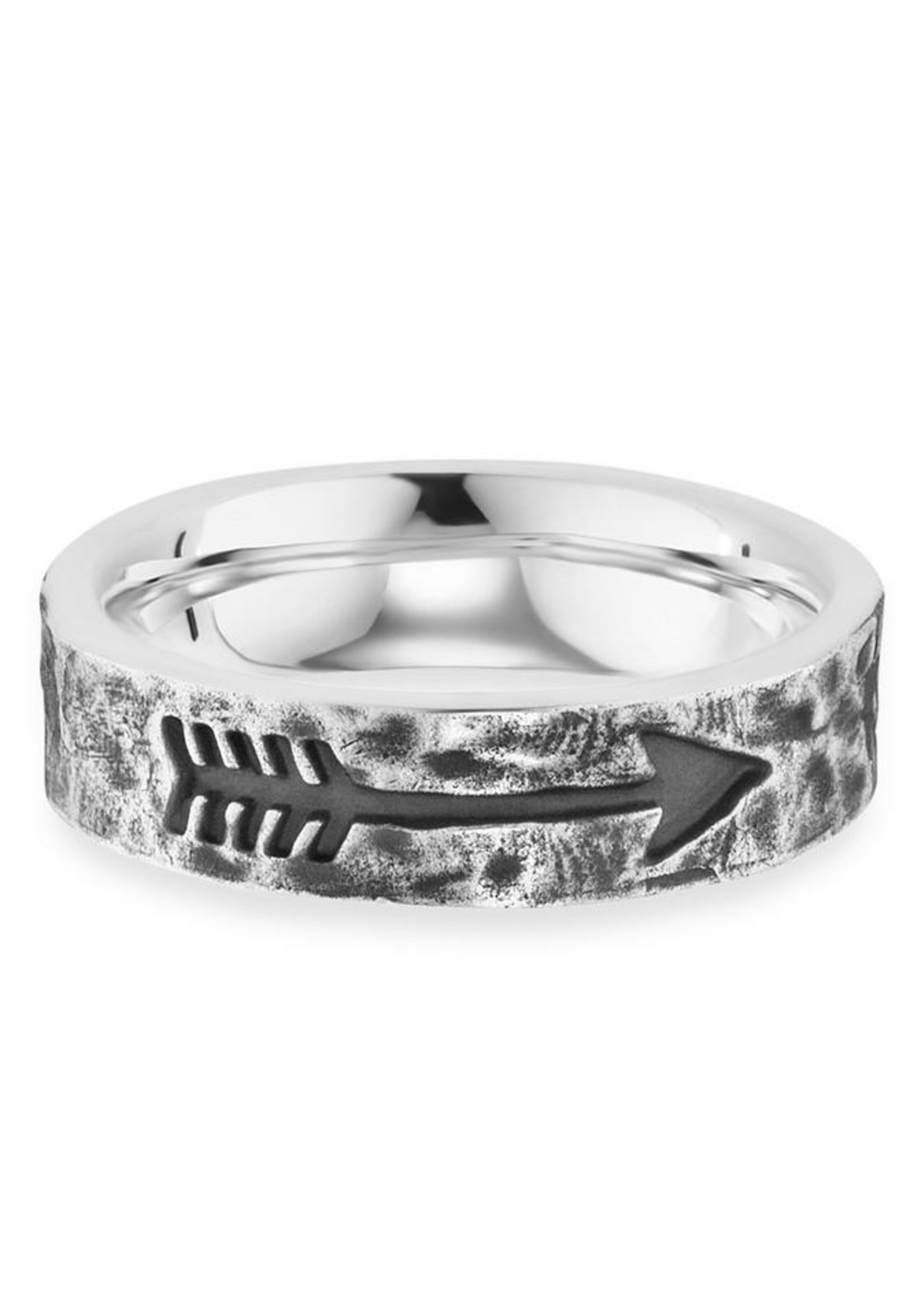 Bague 'fast arrow' caï en argent : devant