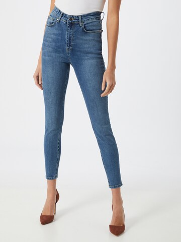 Boohoo - Skinny Calças de ganga em azul: frente