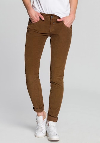 Herrlicher Skinny Hose in Braun: predná strana