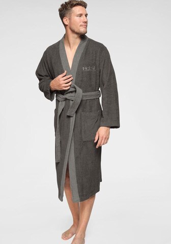 HIS JEANS Long Bathrobe 'Hannes' in Grey: front