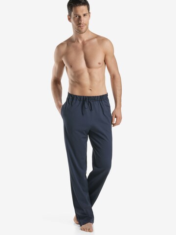 Hanro Pajama Pants ' Day & Night ' in Blue: front