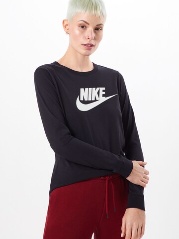 Nike Sportswear Shirt 'Essential' in Zwart: voorkant