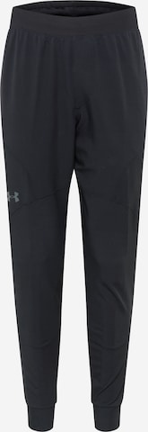 UNDER ARMOUR Regular Workout Pants 'Unstoppable' in Black: front