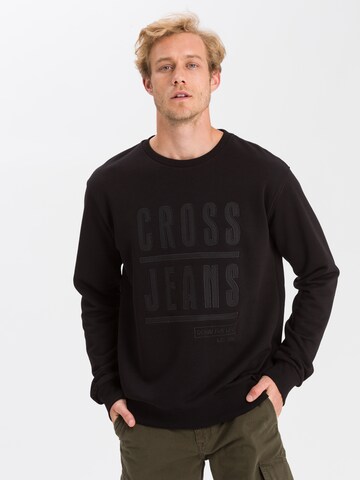 Cross Jeans Sweatshirt in Black: front
