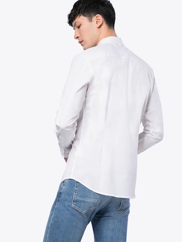 Tommy Jeans Slim fit Button Up Shirt in White: back