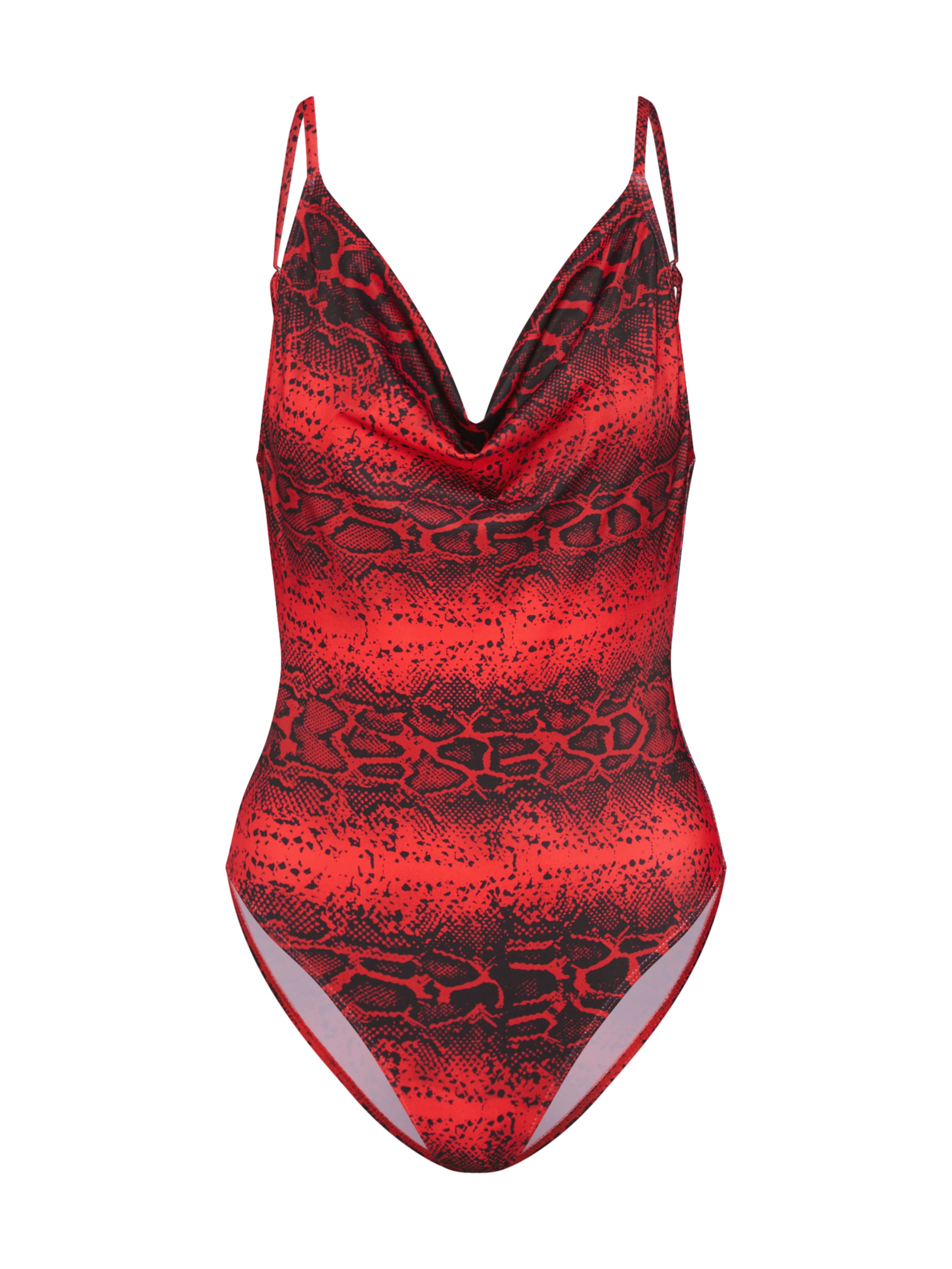 Missguided - Badpak 'NECK HIGH LEG SWIMSUIT ' in de kleur Rood