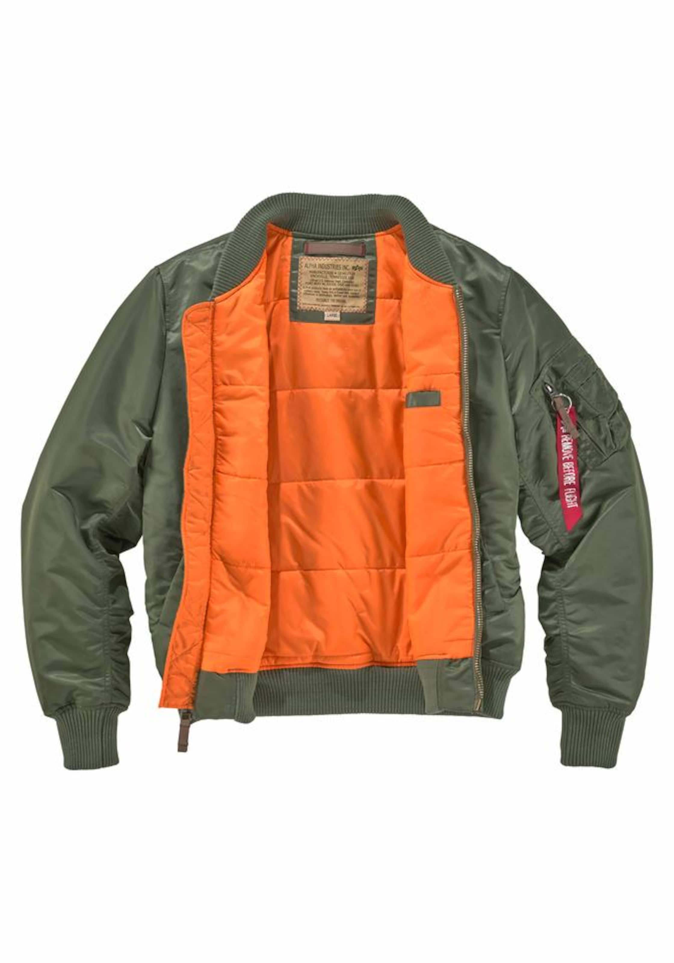 ALPHA INDUSTRIES Преходно яке 'MA-1 VF 59' в зелено
