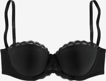 LASCANA Balconette Bra in Black: front