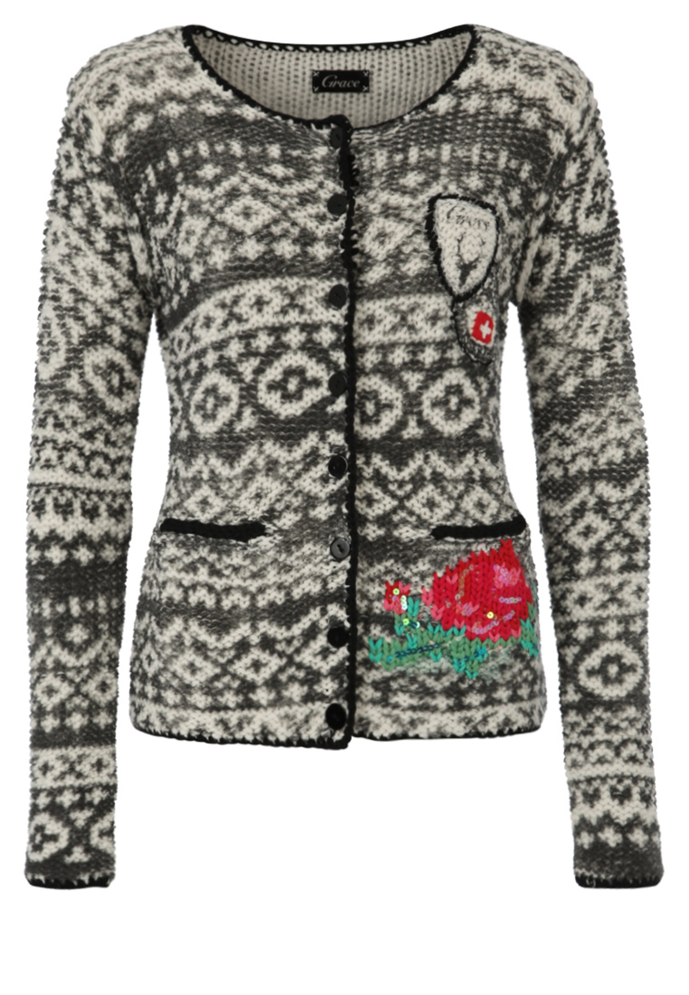 Grace - Gebreid vest 'CORTINA' in de kleur Rood