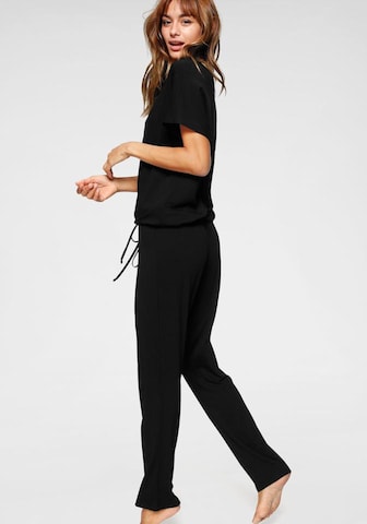 LASCANA Regular Pajama in Black