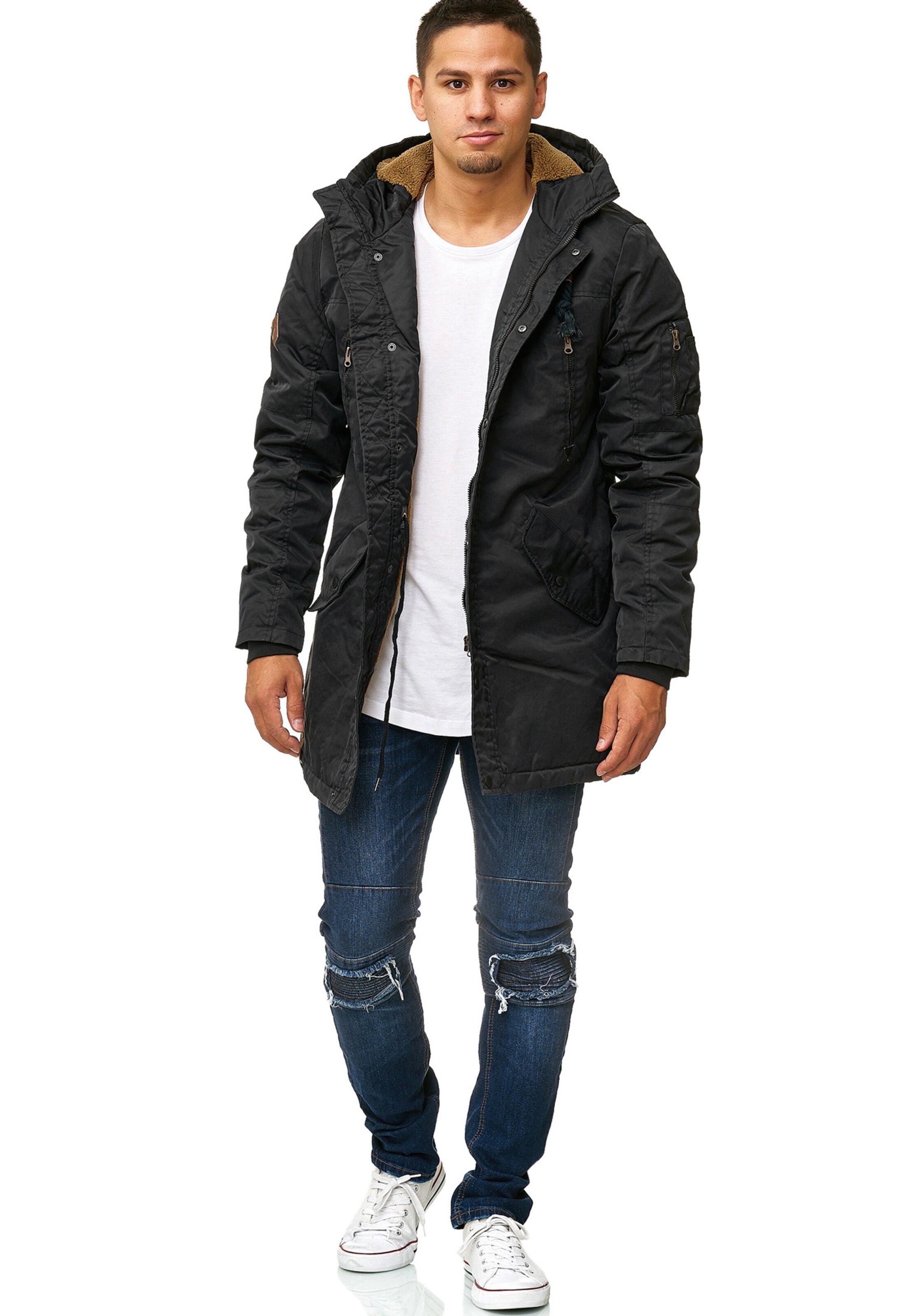 INDICODE JEANS Parka 'Bardsley' in Schwarz