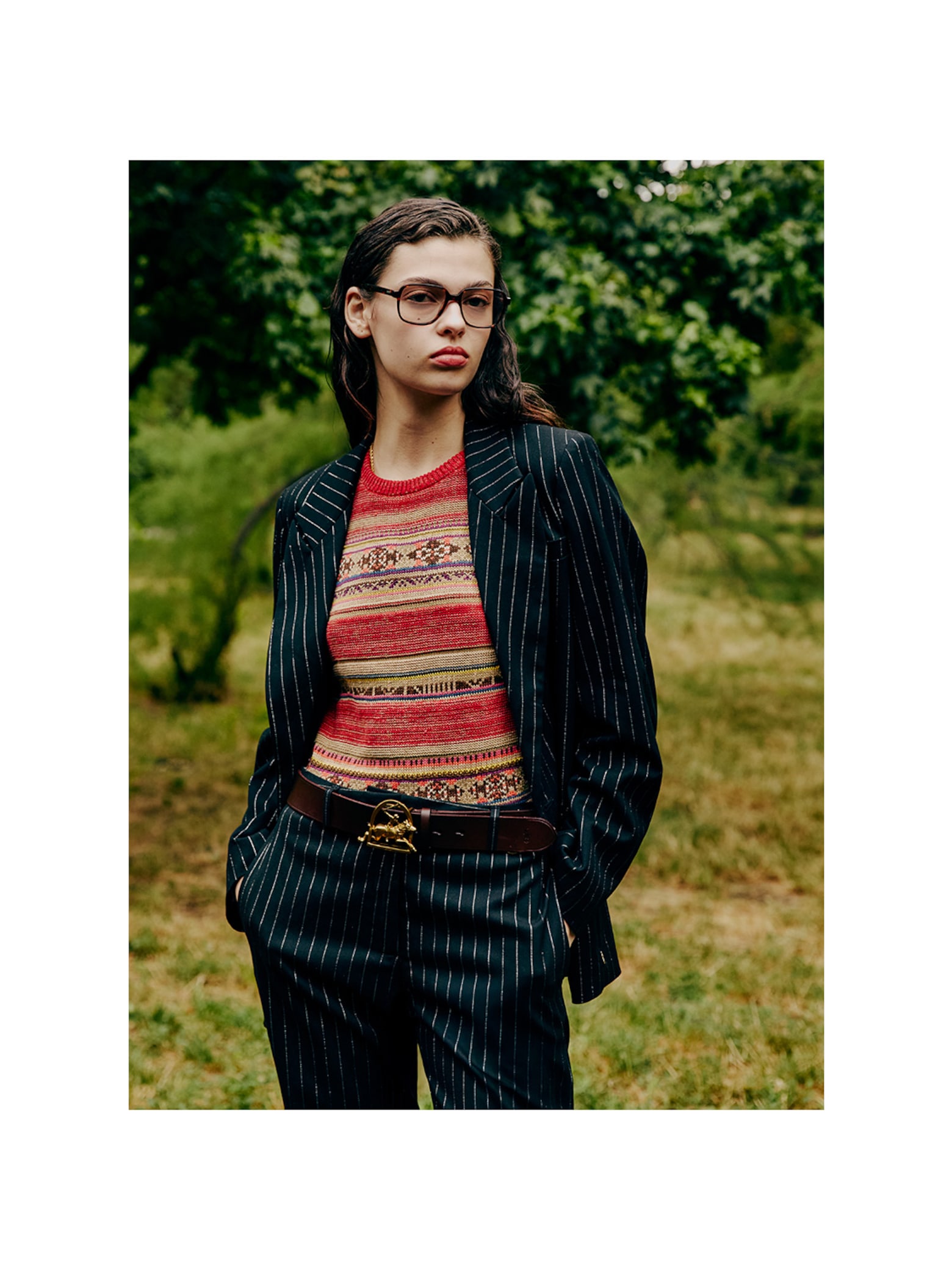 Silvia A - Fancy Pinstriped Suit Look