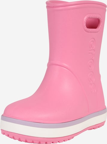 Crocs Rubber Boots 'Crocband Rain' in Pink: front