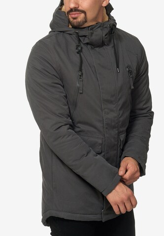 INDICODE JEANS Winter Parka 'Loaf ' in Grey