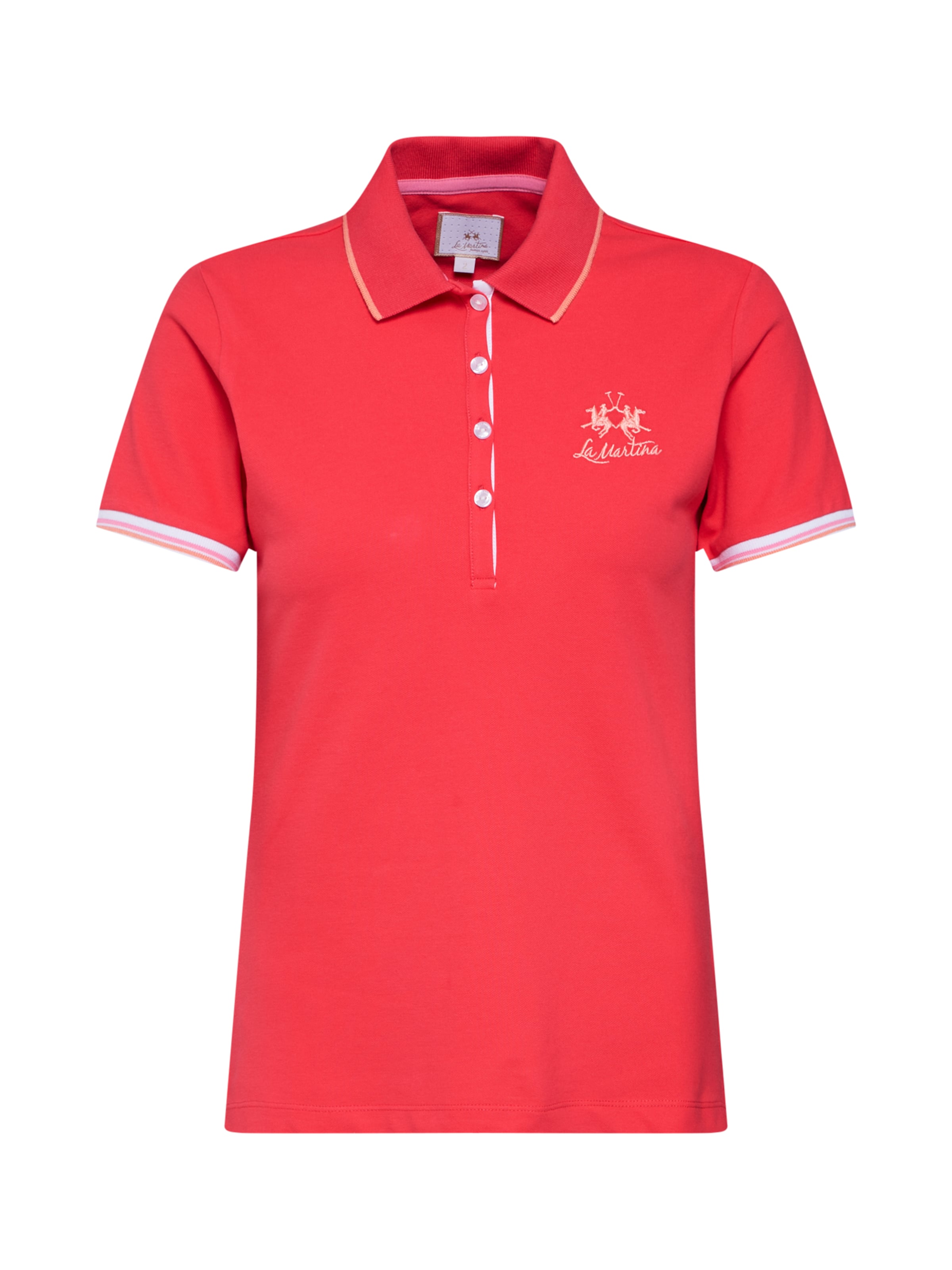 La Martina - Shirt 'WOMAN POLO S/SLEEVE PIQUET STR' in pink