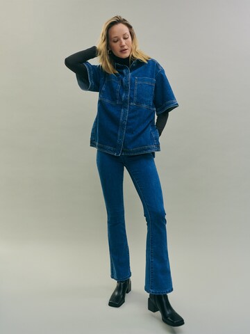 Dark Blue Denim Allover Look