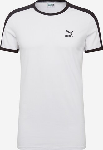 PUMA Shirt 'Iconic T7' in Wit: voorkant