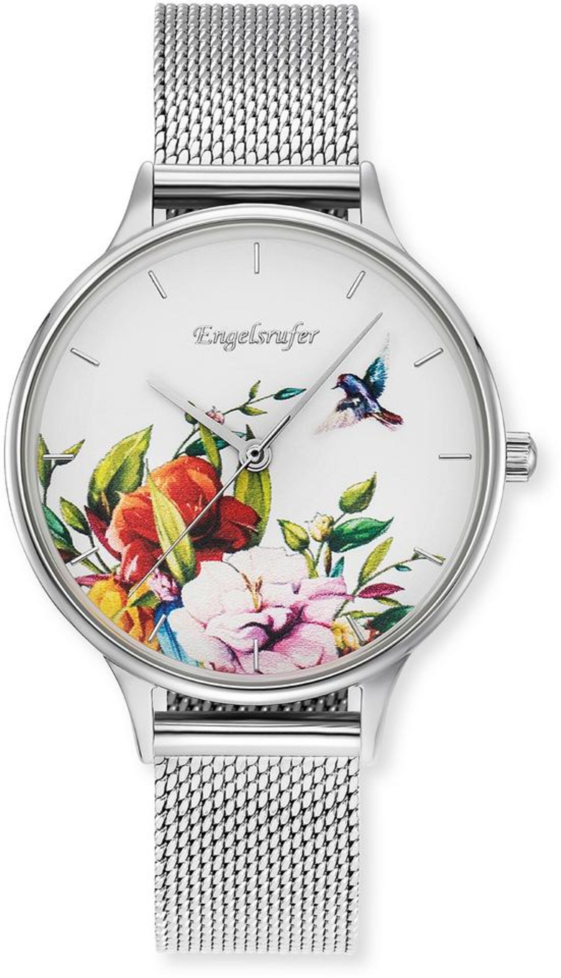 Engelsrufer Uhr in Silber: Vorderseite