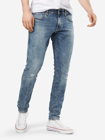 G-Star RAW Skinny Džíny '3301' – modrá: přední strana