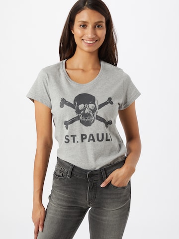 FC St. Pauli T-Shirt 'Totenkopf' in Grau: predná strana