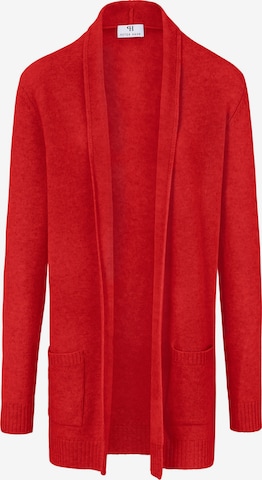 Peter Hahn Knit Cardigan in Red: front