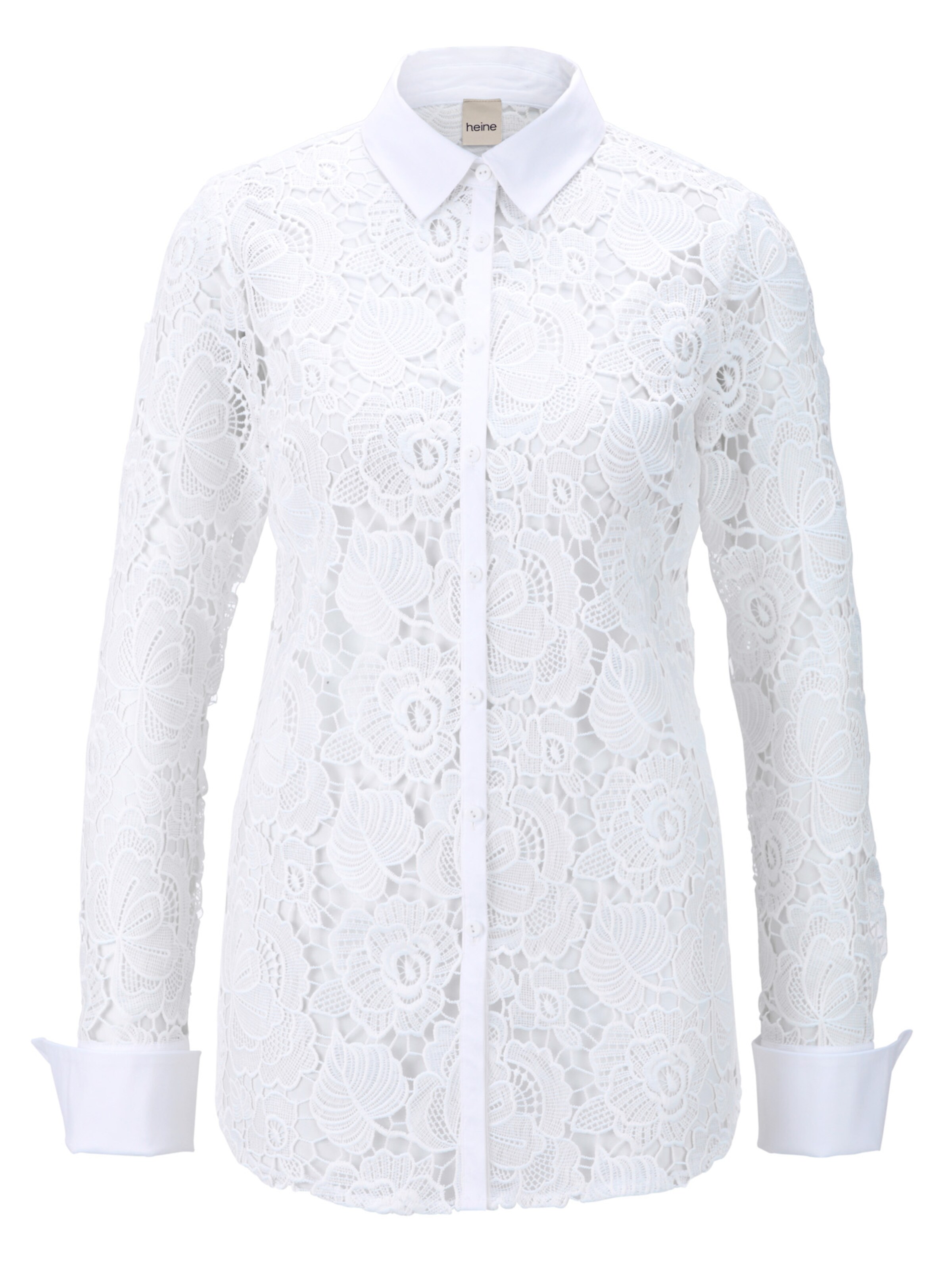 heine - Spitzenbluse in weiß
