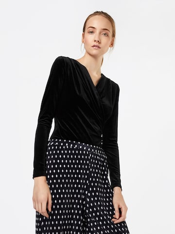 mbym Blouse body 'Lione' in Zwart: voorkant