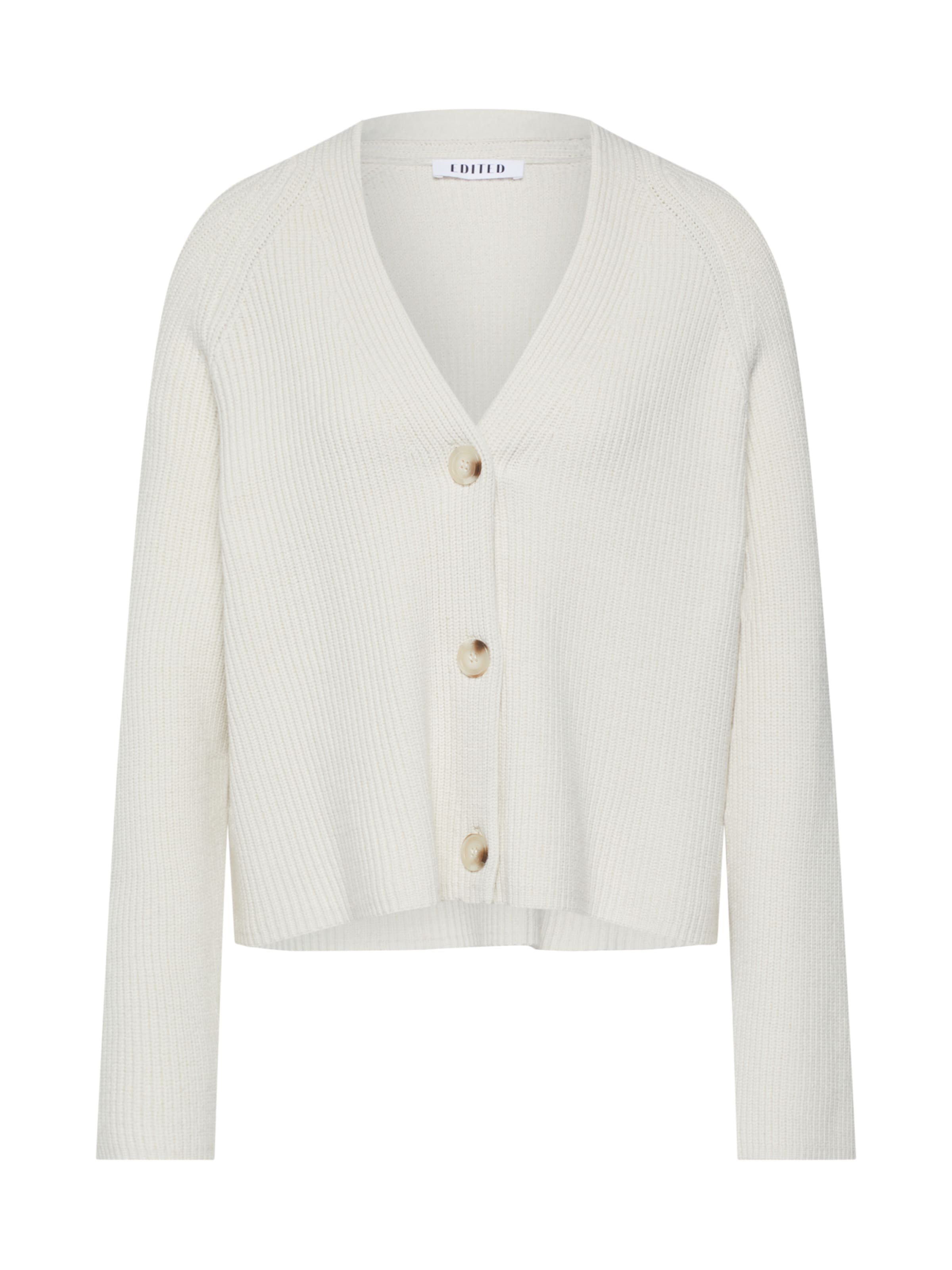 EDITED Strickjacke &#x27;Logan&#x27; in Weiß: Vorderseite