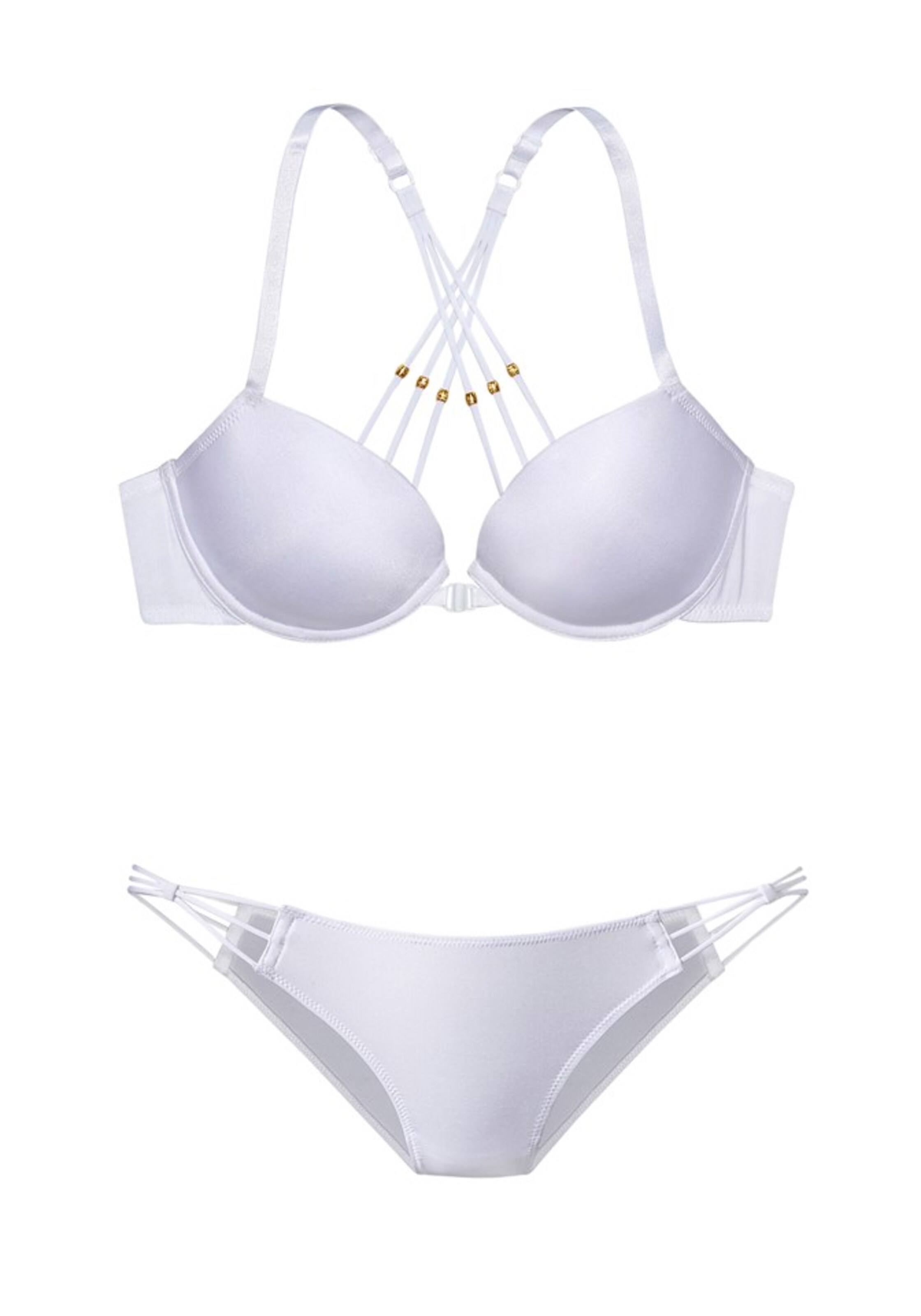 LASCANA - Set: Push-up-BH + Rioslip in weiß