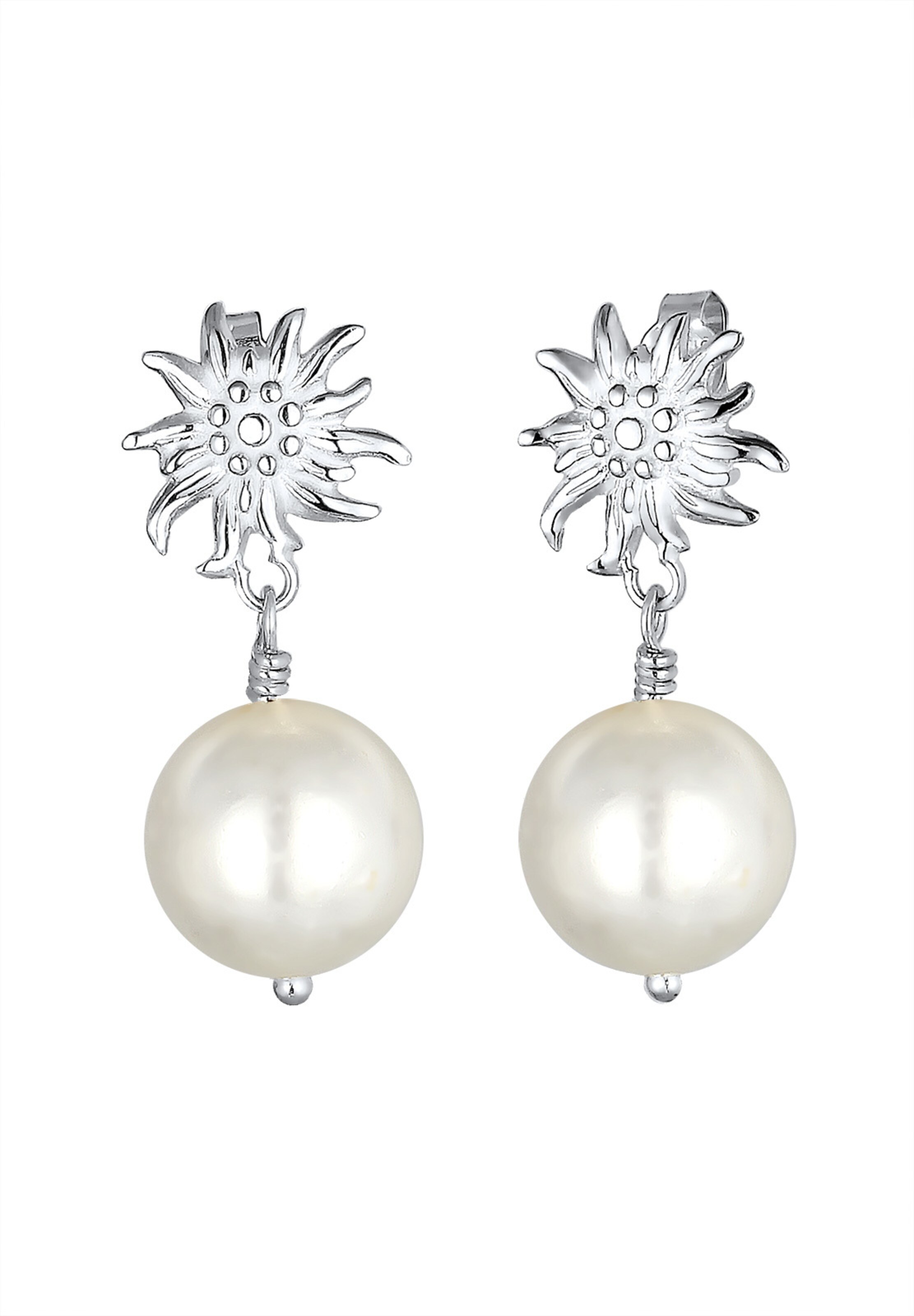 Boucles d'oreilles 'Edelweiss' ELLI en argent : devant