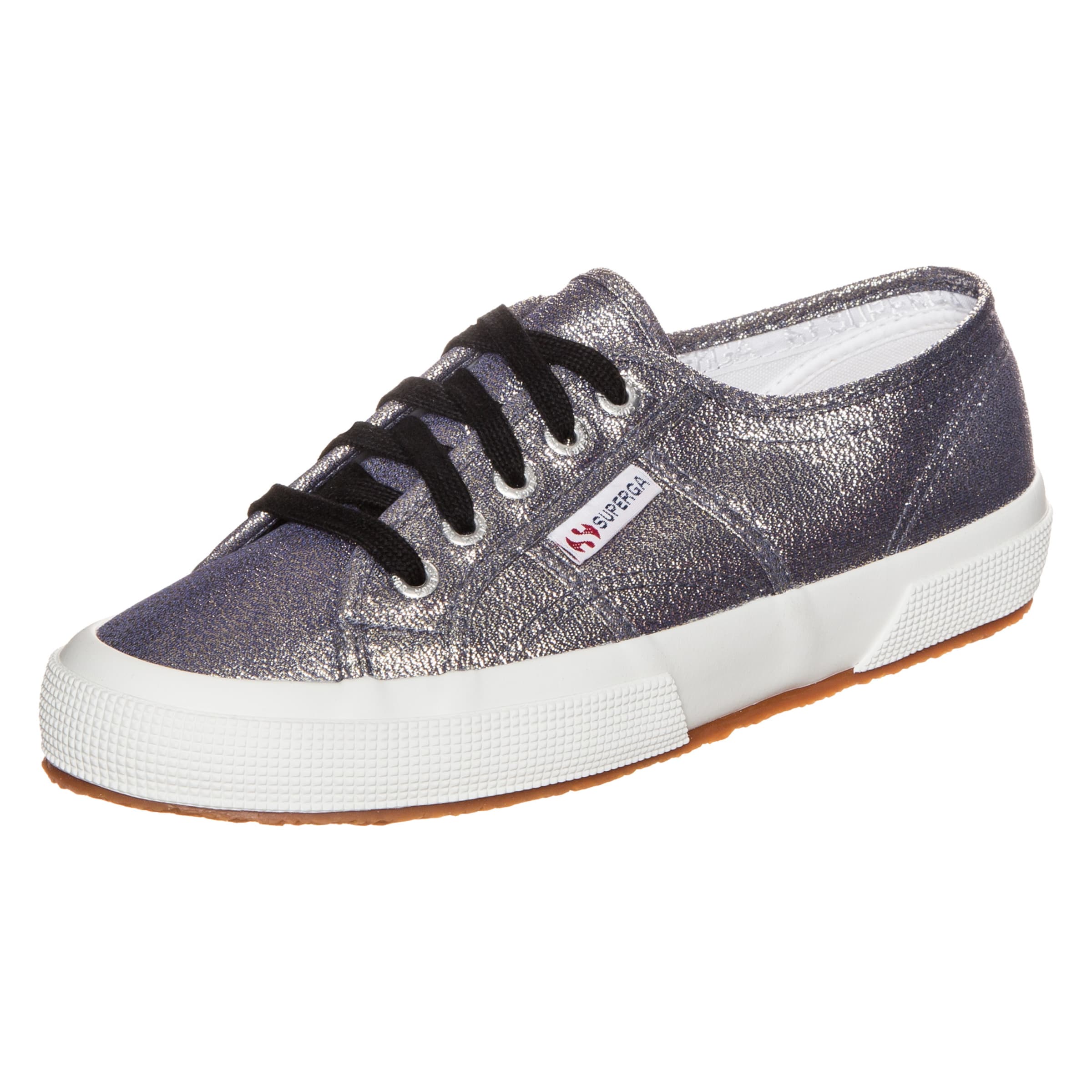 Baskets basses SUPERGA en argent : devant