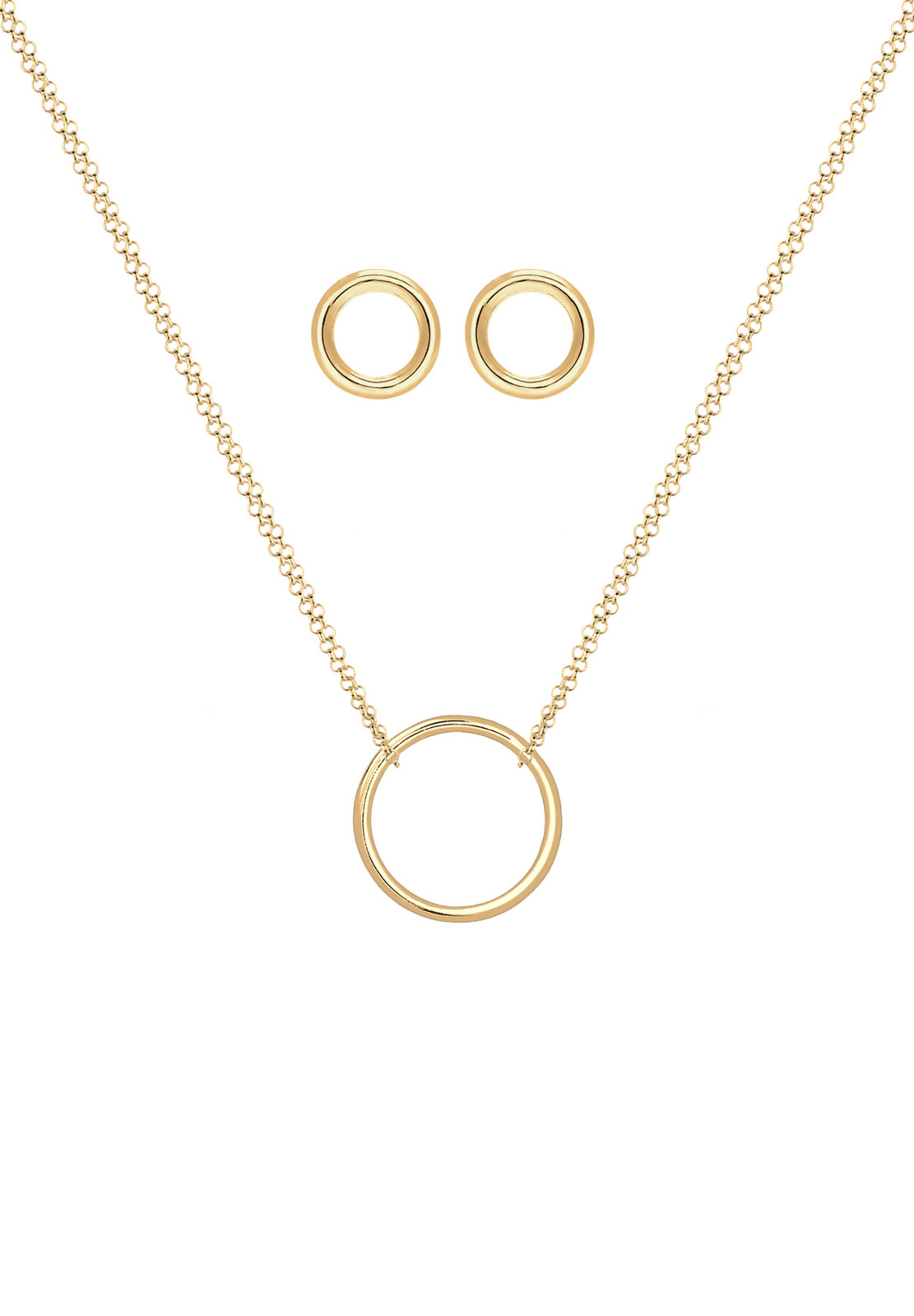 ELLI Jewelry set 'Geo, Kreis' in Gold