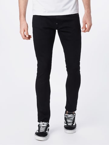 Coupe slim Jean G-Star RAW en noir : devant