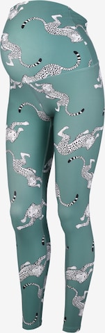 Hey Honey for EDITED Skinny Workout Pants 'Maternity Gepard' in Green: front