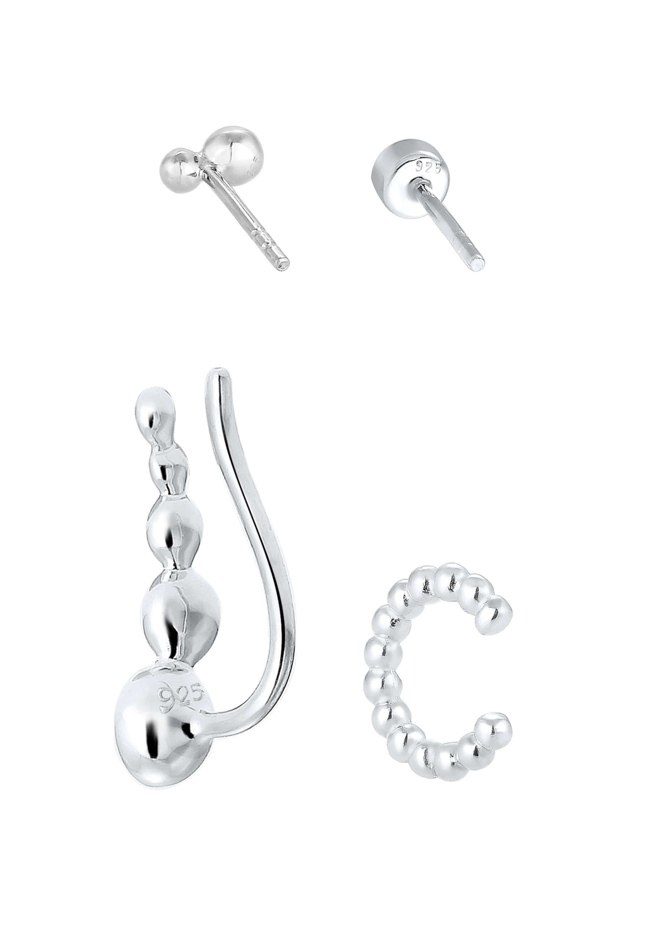 ELLI Oorbellen 'Ear Climber, Earcuff' in Zilver