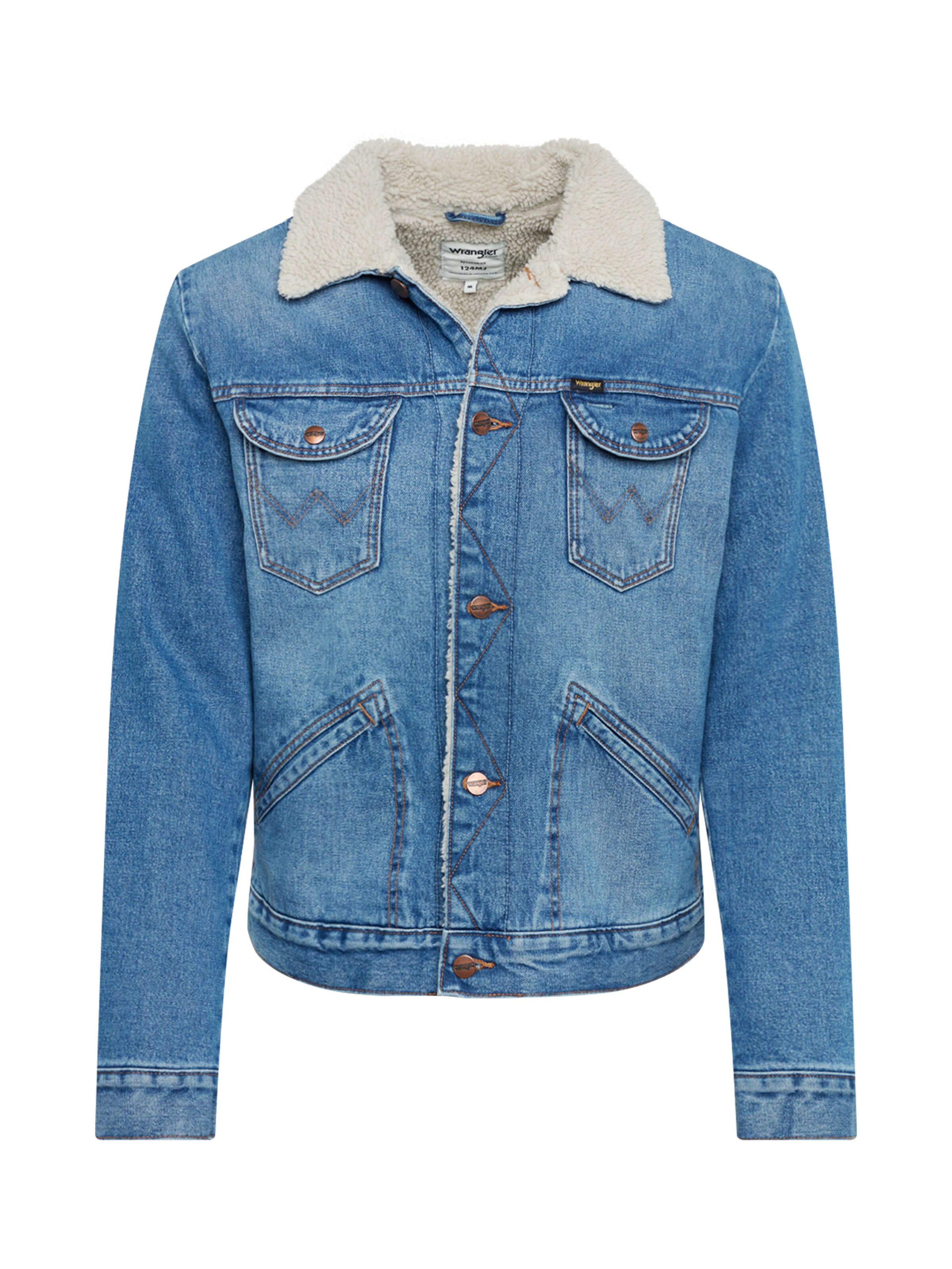 WRANGLER - Tussenjas '124MJ SHERPA' in de kleur Blauw denim