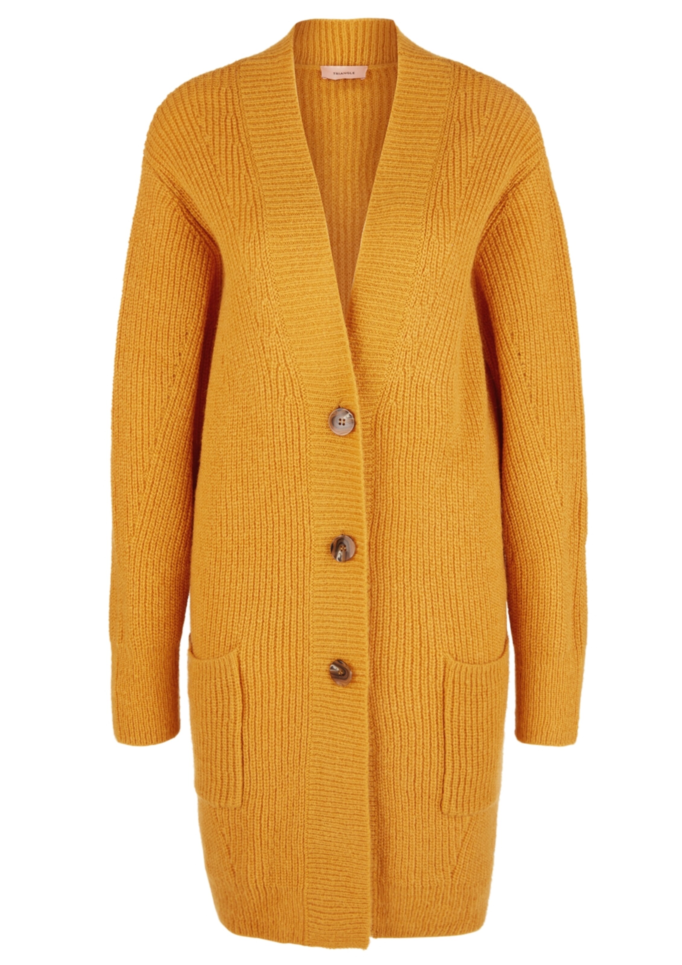 TRIANGLE - Gebreid vest in de kleur Goudgeel