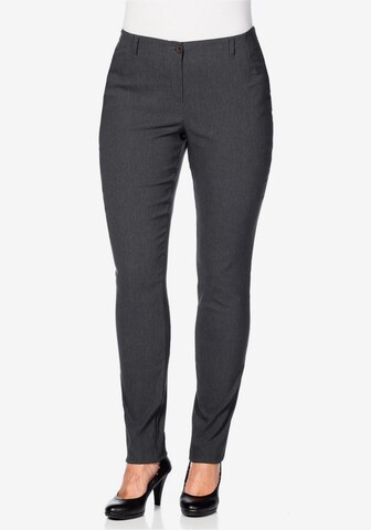 SHEEGO Slim fit Trousers in Grey: front