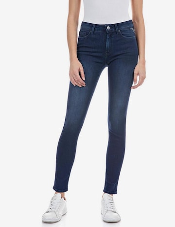 REPLAY Skinny Jeans 'Luzien' in Blauw: voorkant