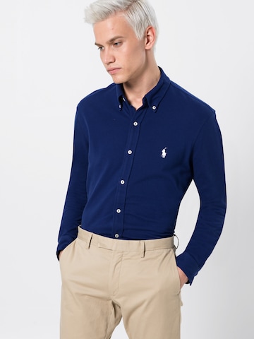 Coupe slim Chemise Polo Ralph Lauren en bleu : devant