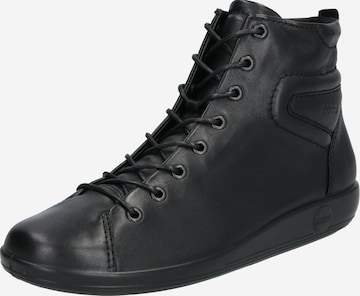 ECCO Lace-Up Ankle Boots 'Soft 2.0' in Black: front